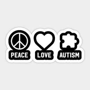Peace Love Autism Sticker